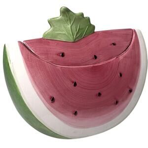 VTG Watermelon Slice COOKIE JAR Canister Container Susan Winget Certified Intern